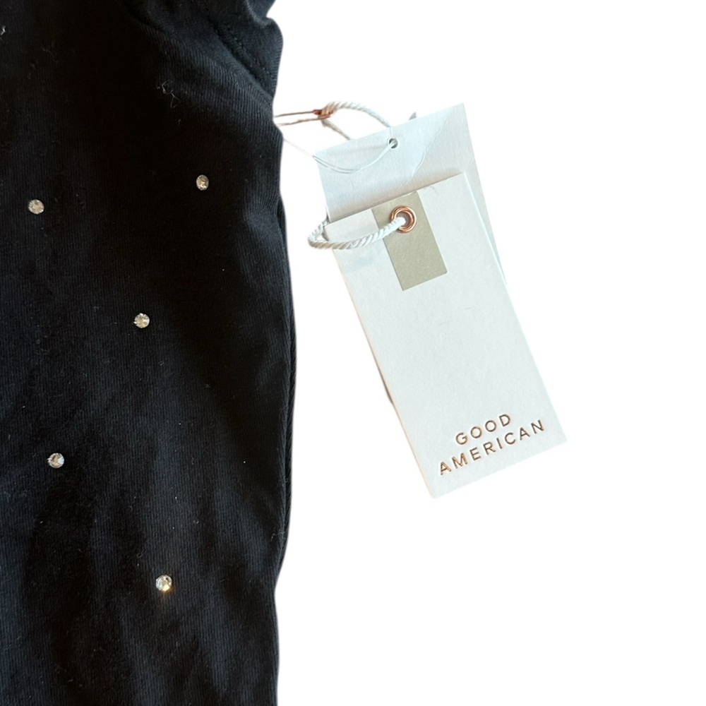 NEW Good American Crystal Baby Tee in Black - Size S - Picture 8 of 8